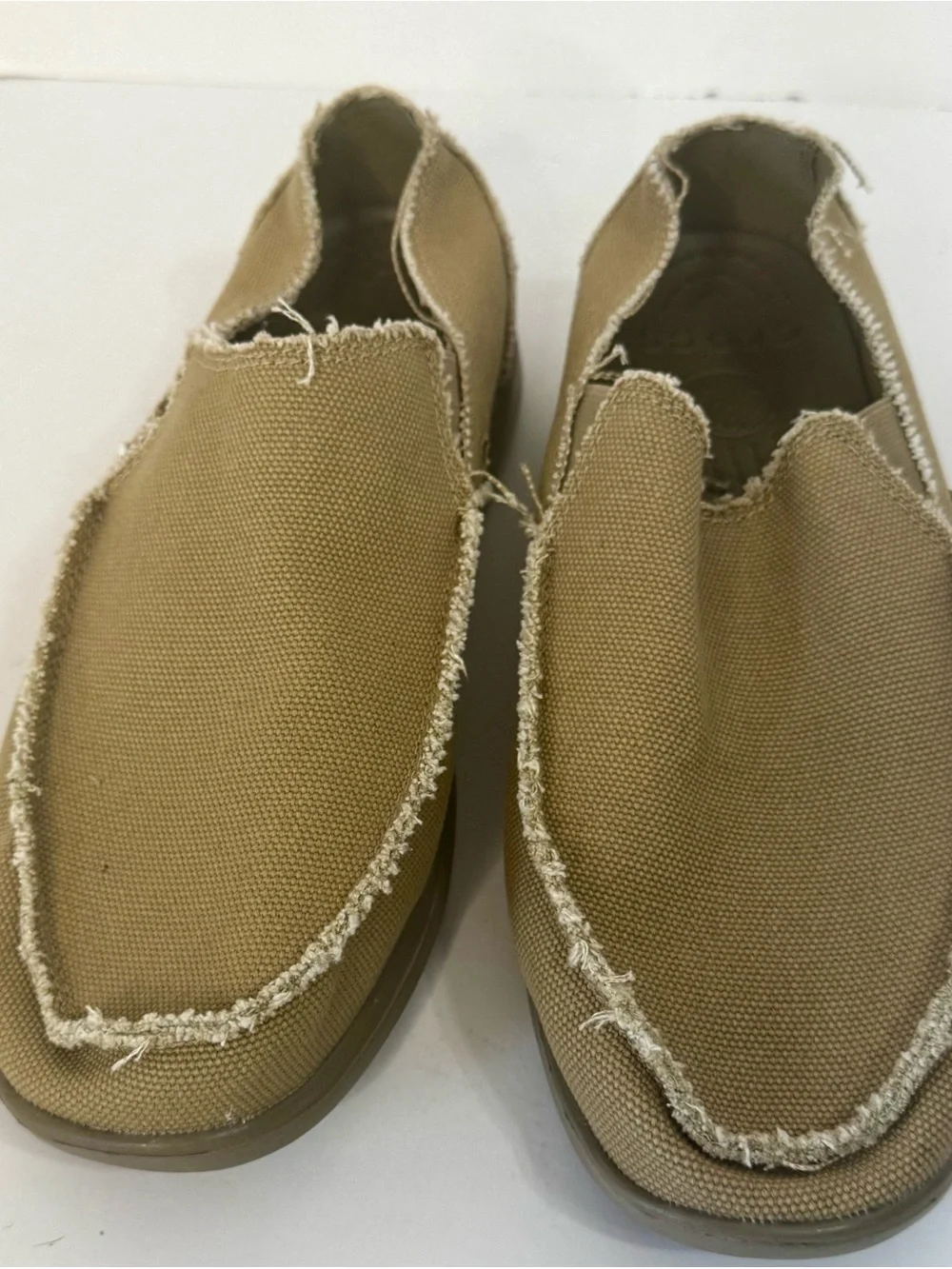 CROCS Men's Slip-On Canvas Loafers in Tan